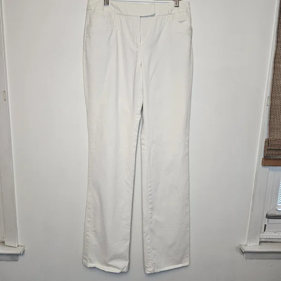 Etcetera Women's White Lined Casual Career Trousers Size 6 - Picture 2 of 6